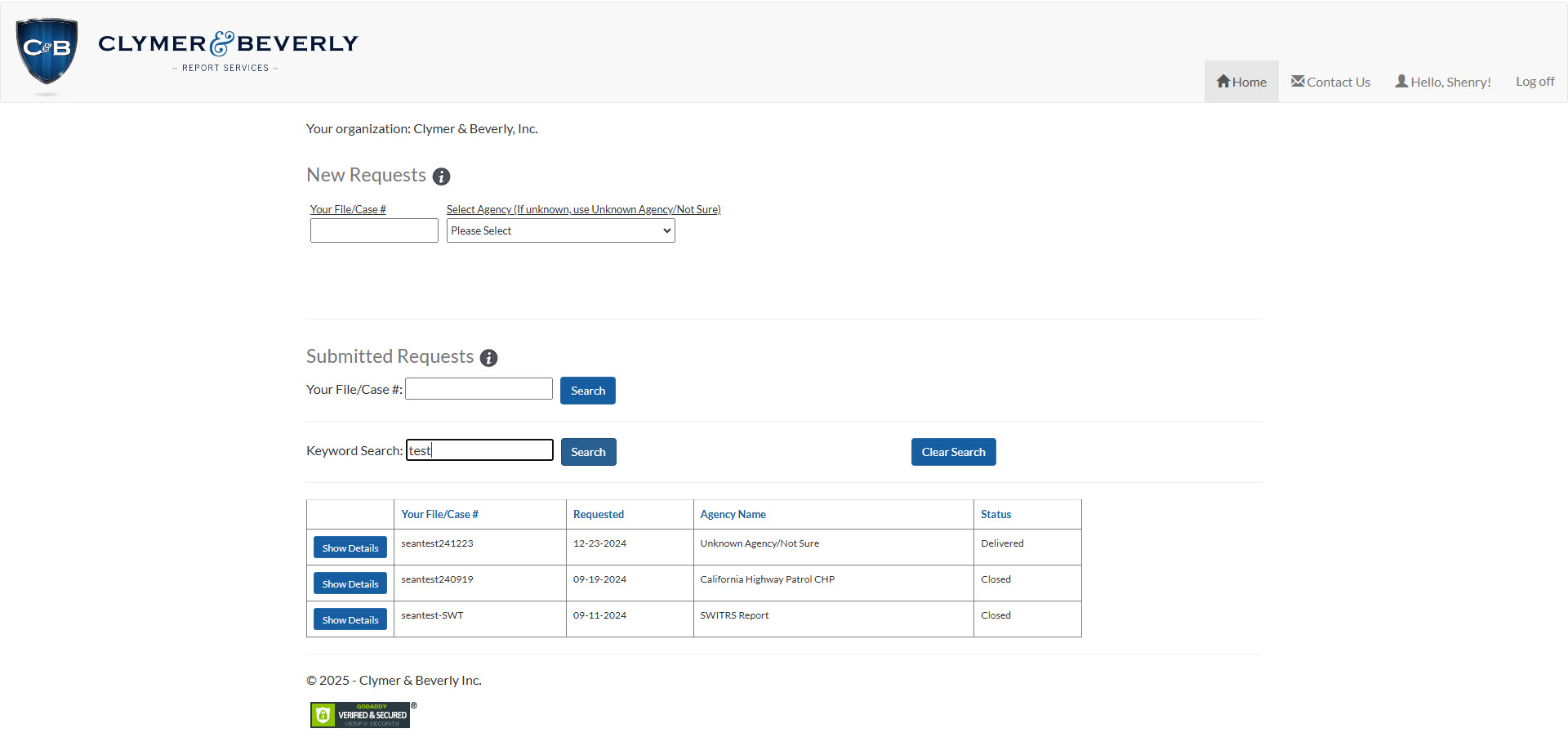 Report Dashboard Search By Keywords
